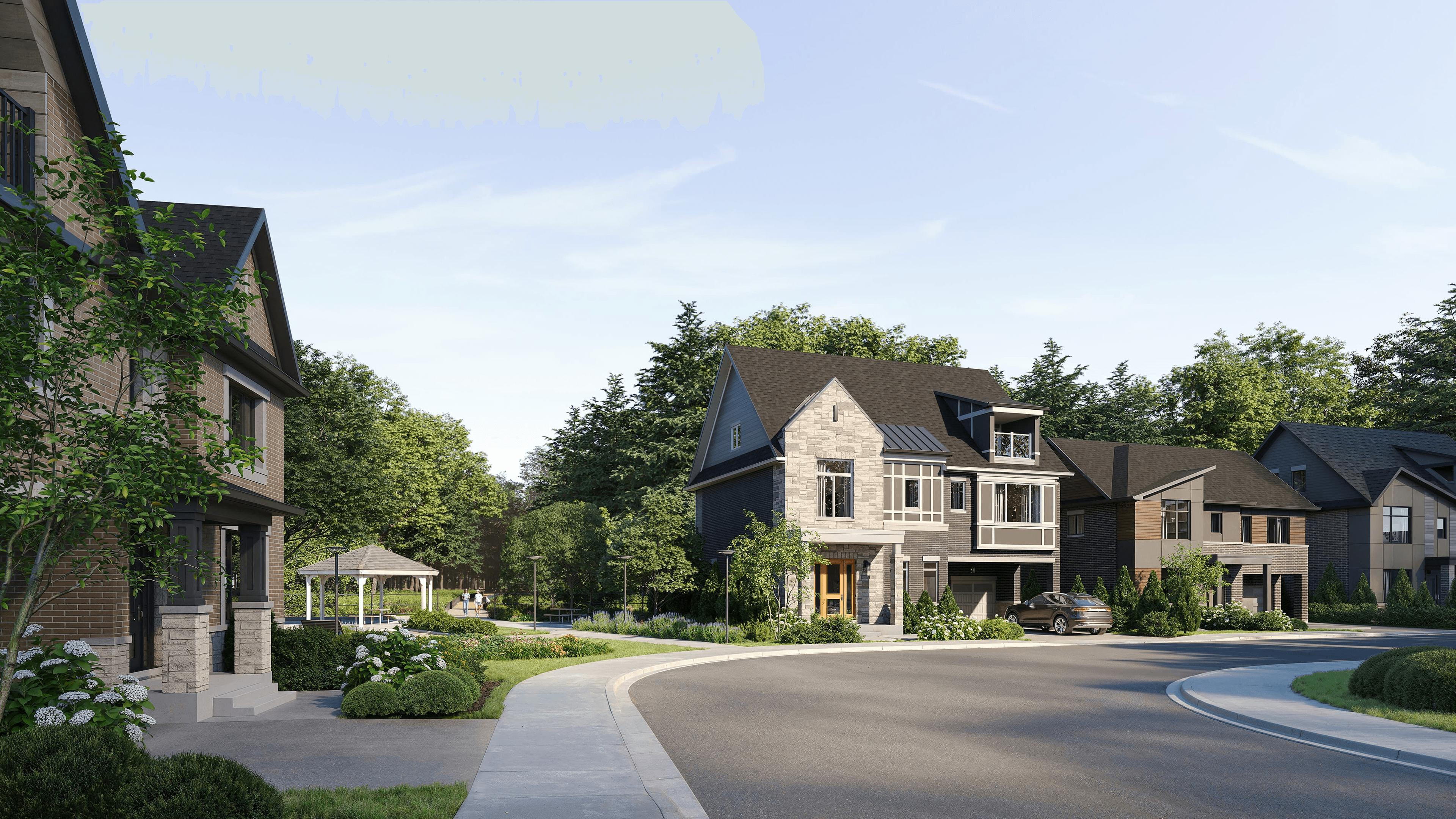 Riverview homes nestled in a woodland setting